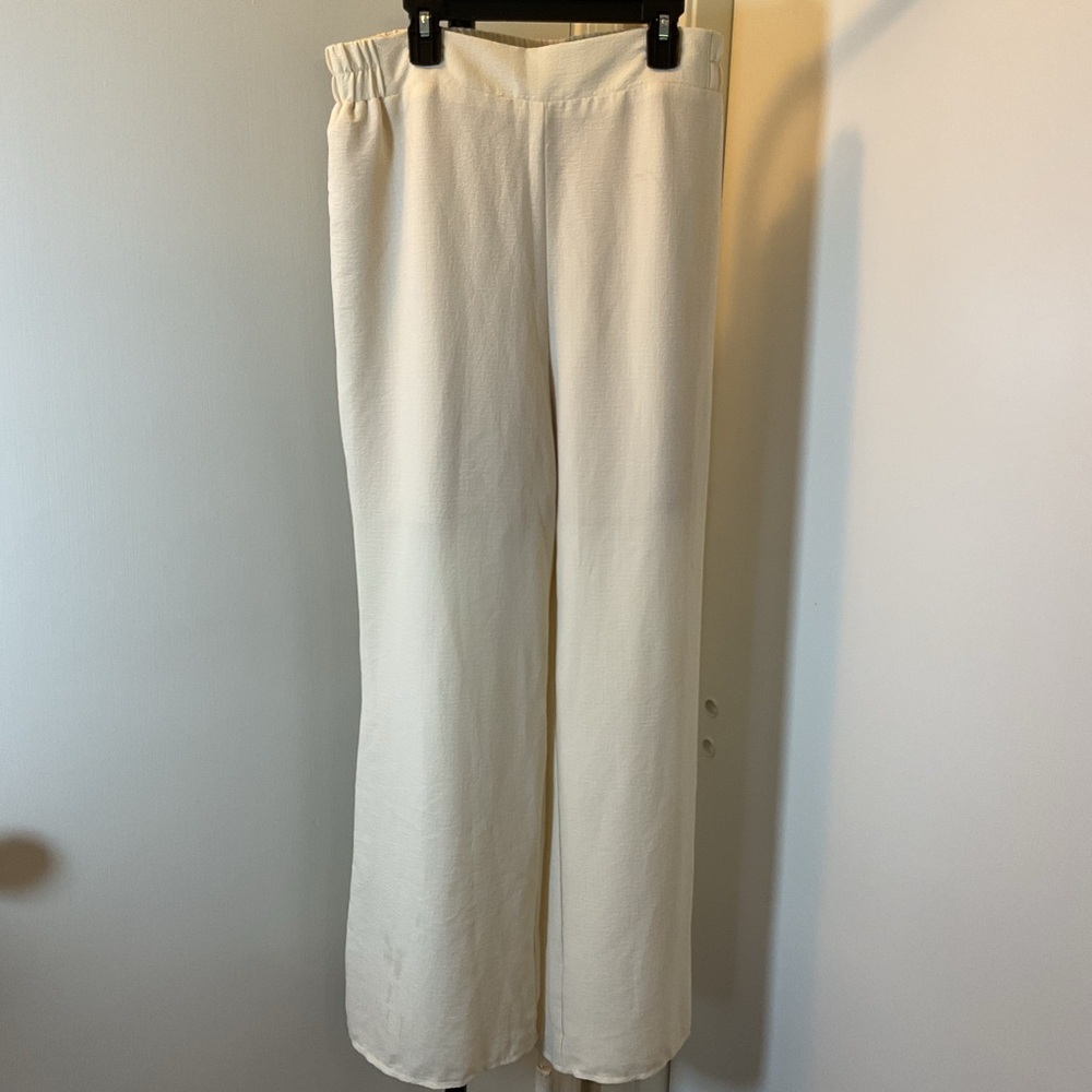 Elegant Cream Wide Leg Pants